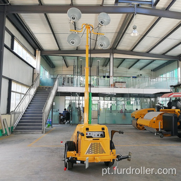 Torres de iluminação a diesel móveis montadas em reboque, luzes portáteis da torre com gerador FZMTC-1000B